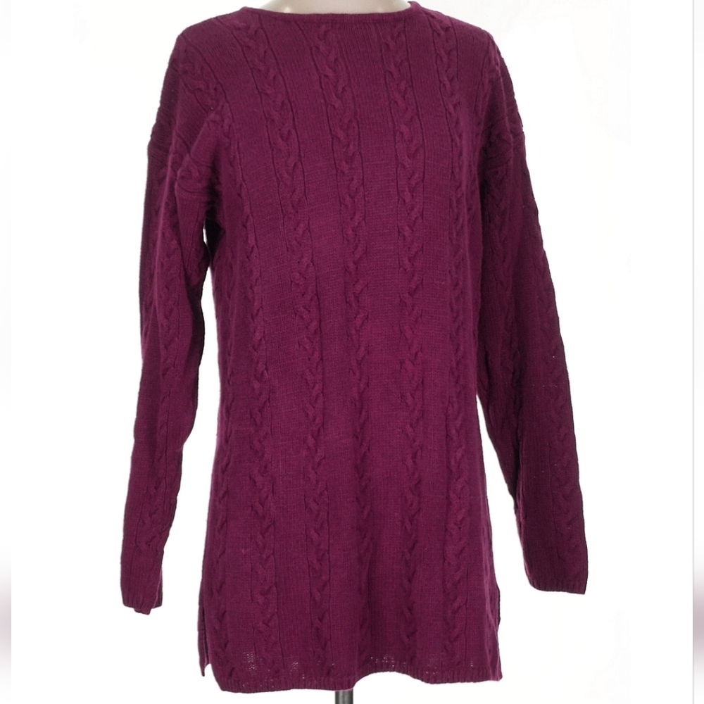 Vintage Paul Harris Design Berry Cable Knit Longline Oversized Sweater Size S